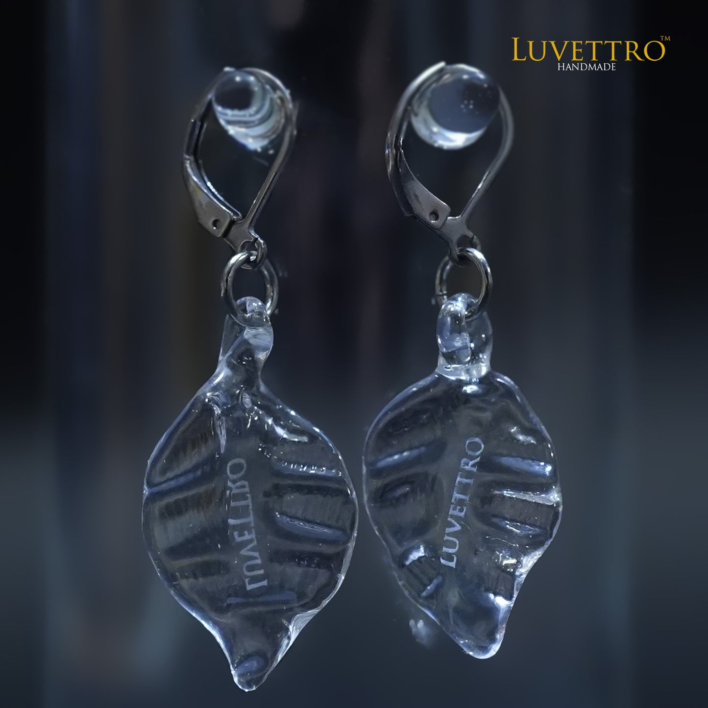 Earrings Leafy | Small Clear