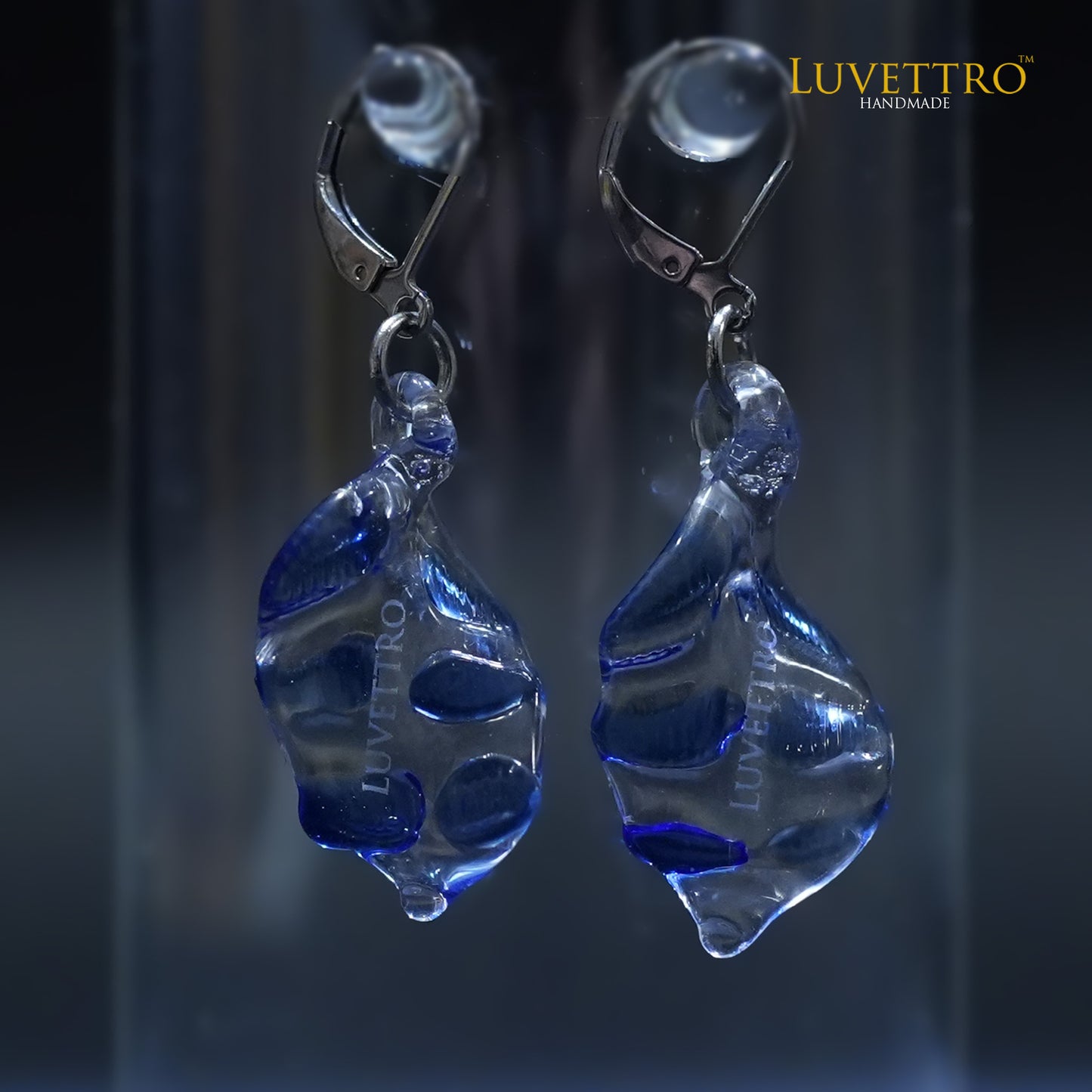 Earrings Leafy | Small Blue