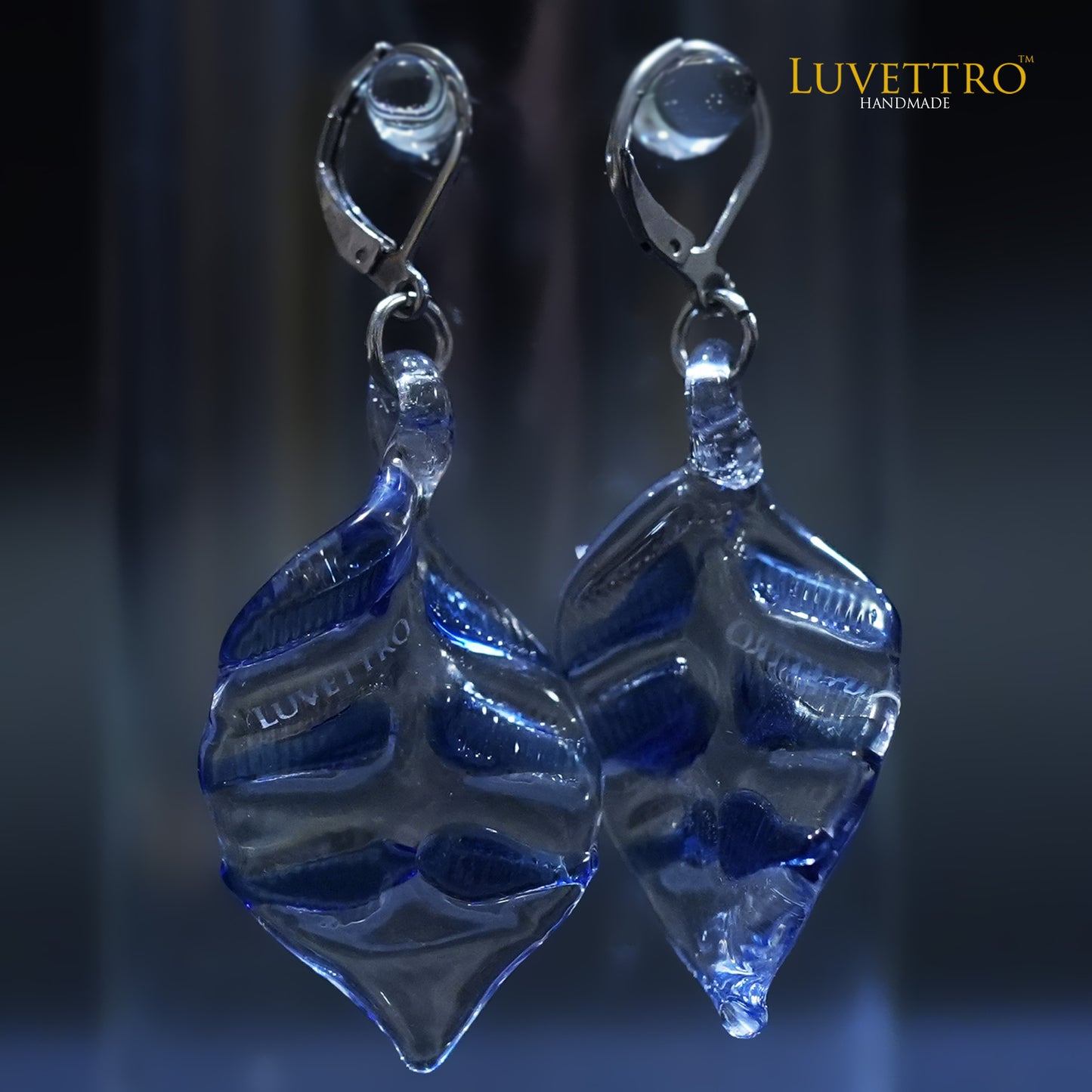 Earrings Leafy | Blue