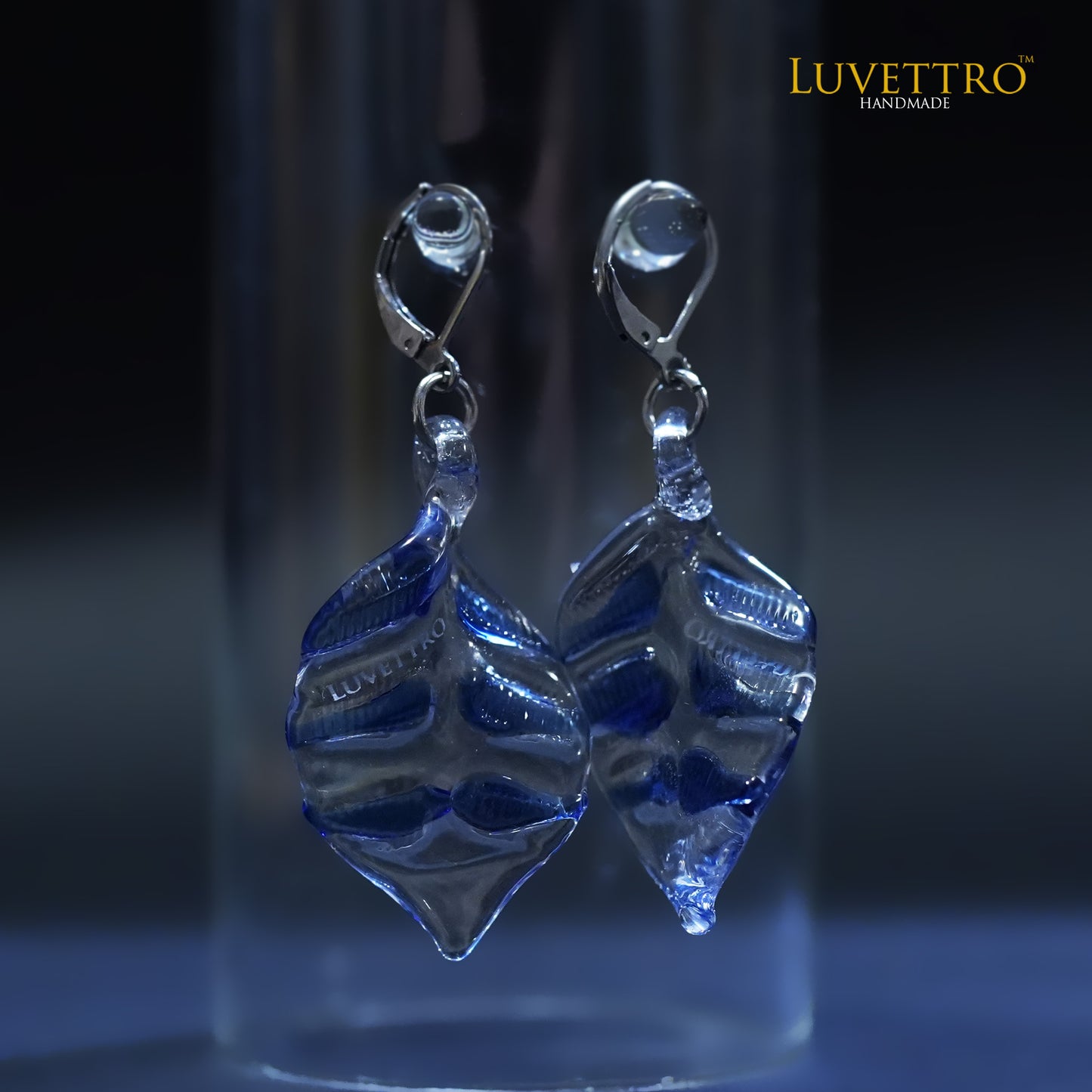 Earrings Leafy | Blue